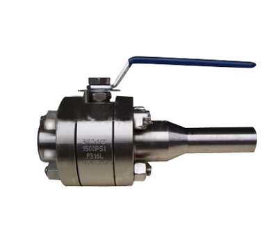 一端加长管锻钢球阀